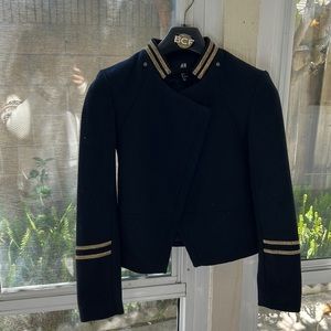 H&M solider navy blue wool jacket size 6 chemical romance vibes